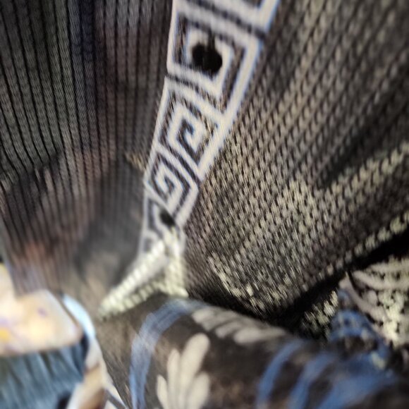 VARSARI BLUE SILVER GREEK KEY MAN'S DRESS SHIRT - Picture 11 of 12